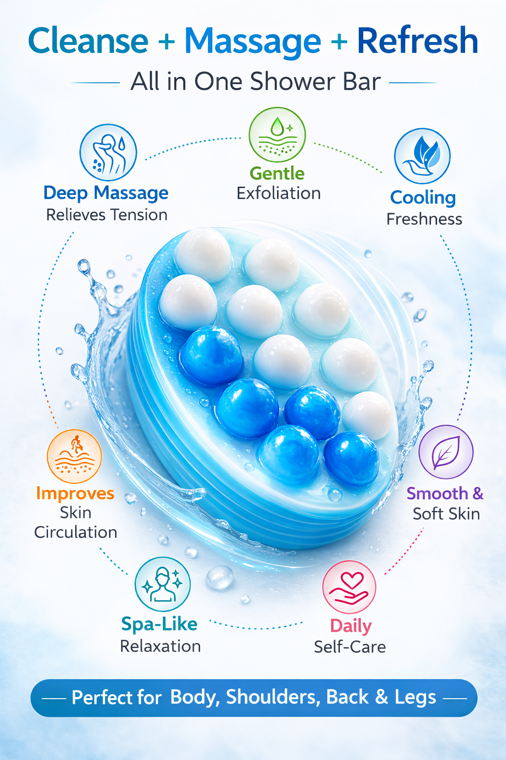 Handmade Massage Bar Soap – All in One Shower Bar