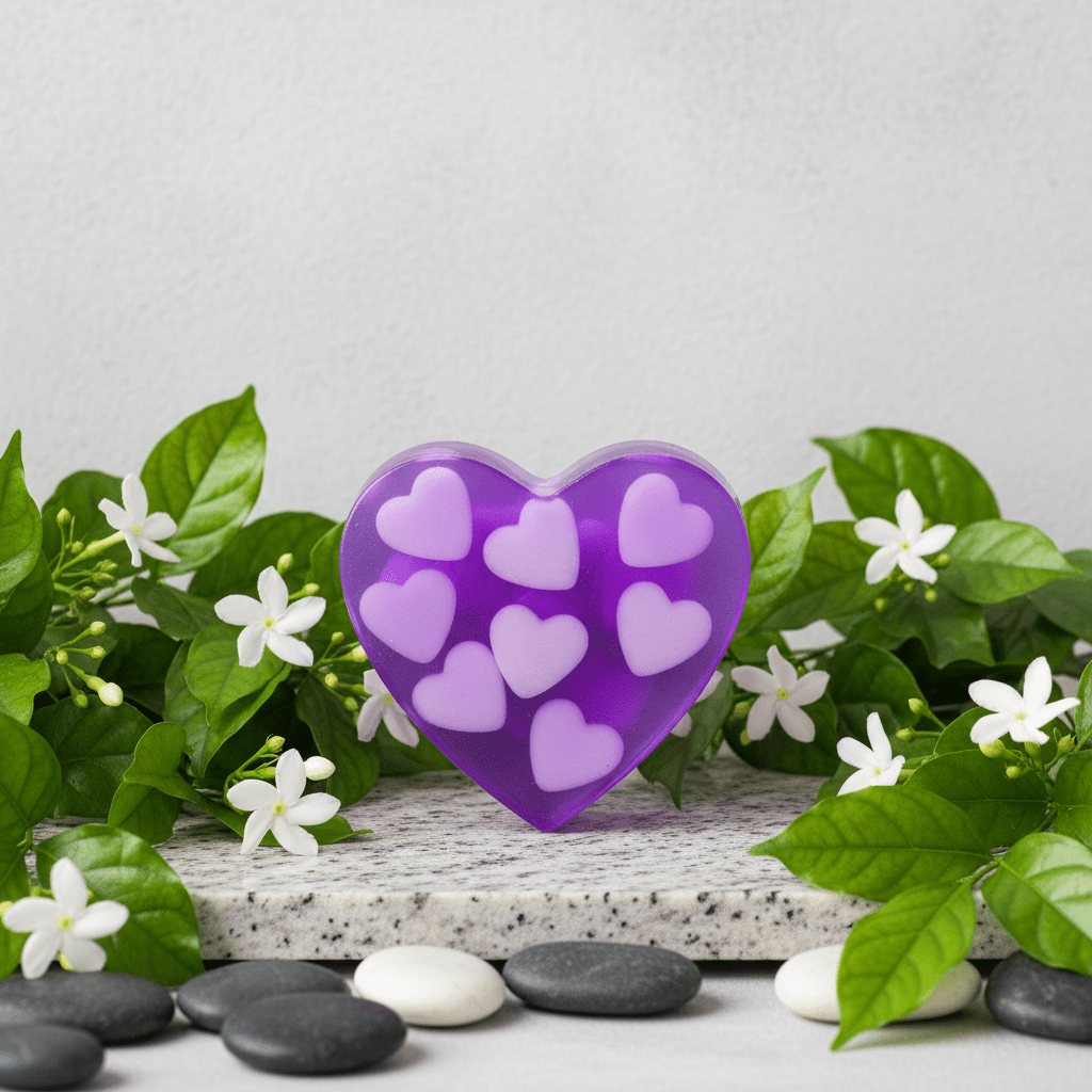 Handmade Glycerine Soap with Coconut Milk Heart Inserts - Handmade Soap - Blissfullaroma