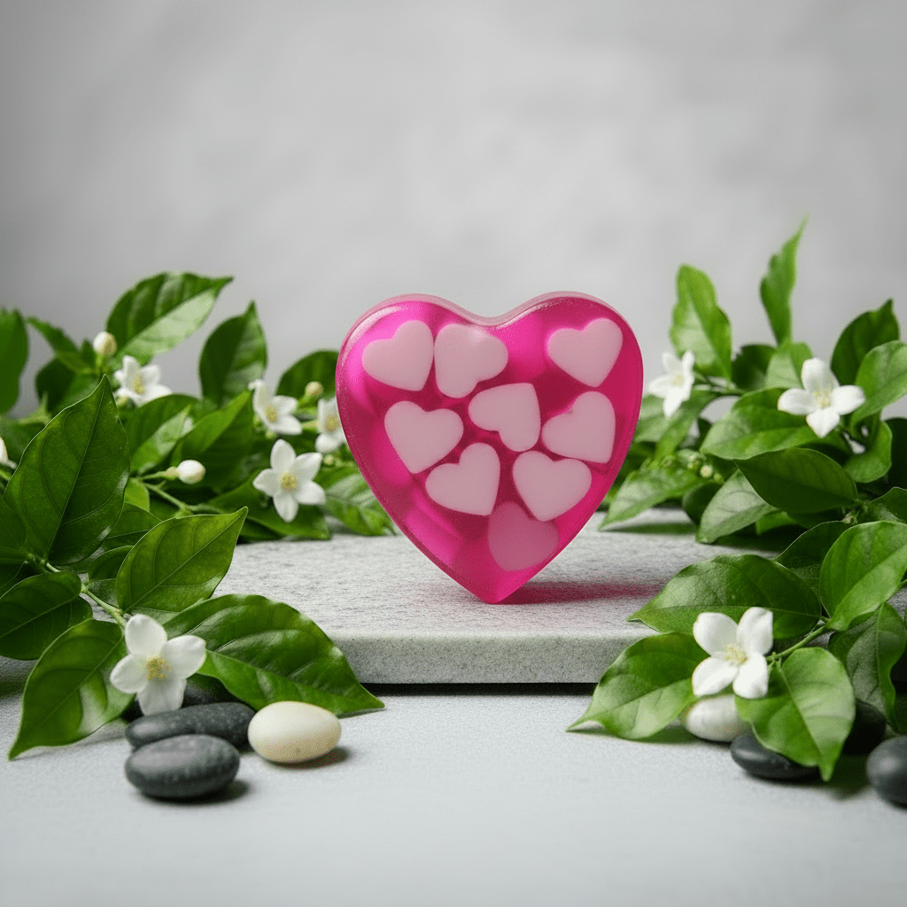 Handmade Glycerine Soap with Coconut Milk Heart Inserts - Handmade Soap - Blissfullaroma