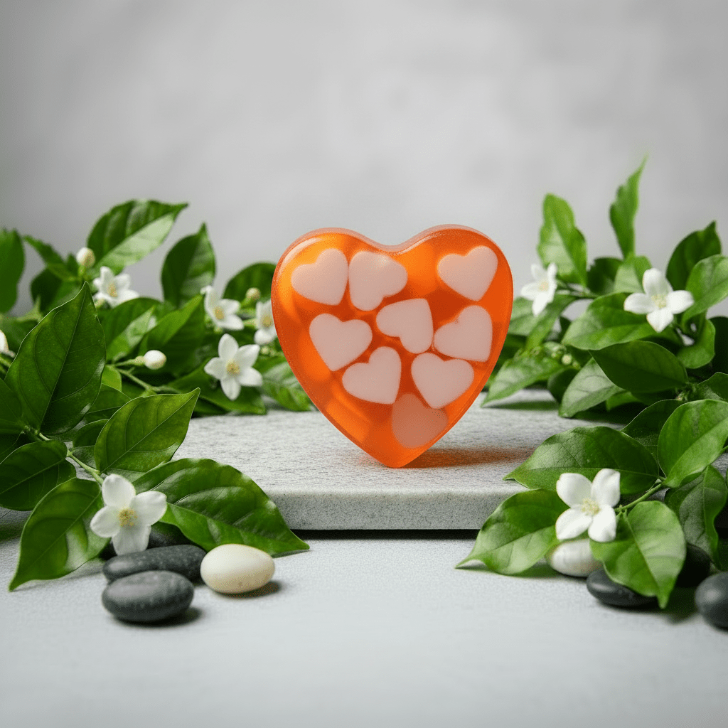 Handmade Glycerine Soap with Coconut Milk Heart Inserts - Handmade Soap - Blissfullaroma