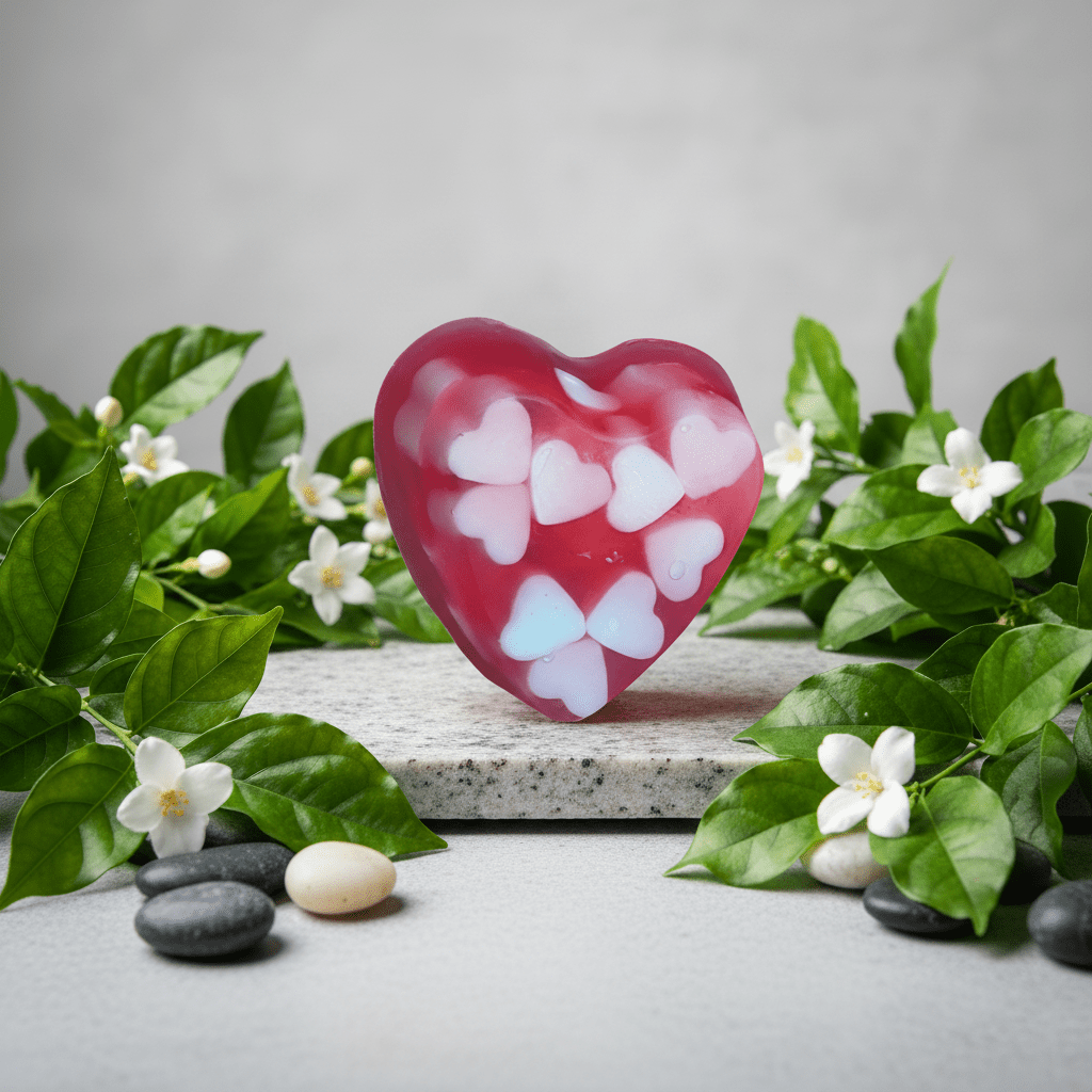 Handmade Glycerine Soap with Coconut Milk Heart Inserts - Handmade Soap - Blissfullaroma