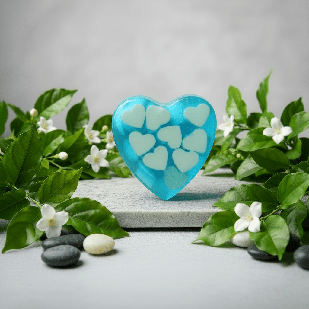 Handmade Glycerine Soap with Coconut Milk Heart Inserts - Handmade Soap - Blissfullaroma