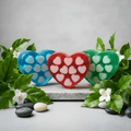 Handmade Glycerine Soap with Coconut Milk Heart Inserts – Pack of 3 - Handmade Soap - Blissfullaroma