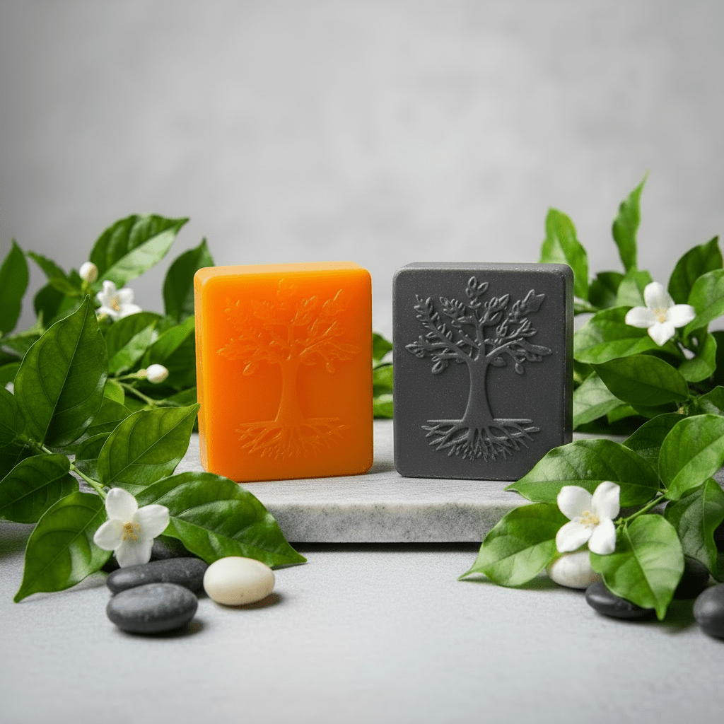 Handmade Papaya & Charcoal Soap Combo – Summer Specials - Handmade Soap - Blissfullaroma