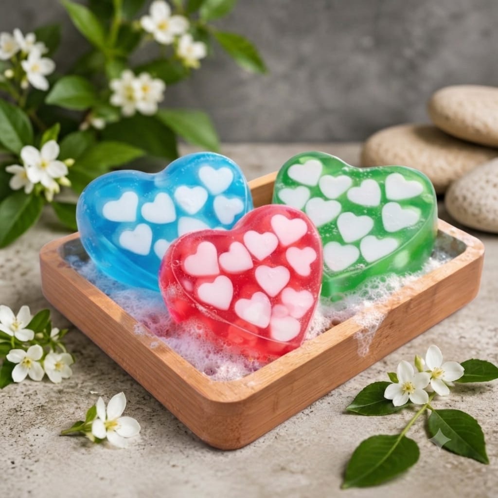 BlissfullAroma Hearts Embeds Artisan Soap
